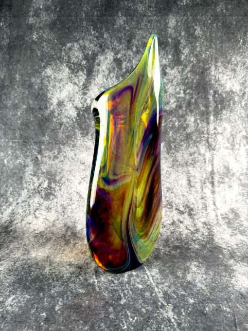 Authentic Murano Glass Chalcedony Vase – Unique Handcrafted Asymmetric Contemporary Art Luxury Vase - Image 7