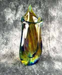 Authentic Murano Glass Chalcedony Vase – Unique Handcrafted Asymmetric Contemporary Art Luxury Vase - Image 8