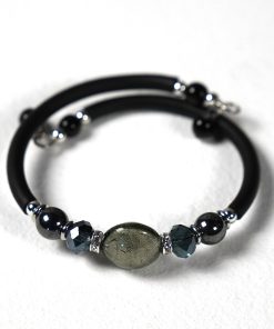 Modern Murano Glass Cube Bracelet – Handcrafted Harmonic Steel & Sleek Rubber Luxury Jewelry