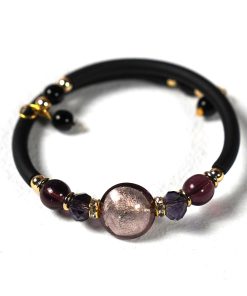Modern Murano Glass Cube Bracelet – Handcrafted Harmonic Steel & Sleek Rubber Luxury Jewelry