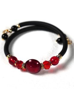 Modern Murano Glass Cube Bracelet – Handcrafted Harmonic Steel & Sleek Rubber Luxury Jewelry