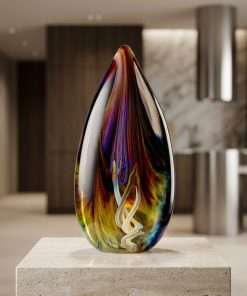 Authentic Murano Glass Chalcedony Egg Sculpture – Unique Handcrafted Contemporary Art Stone
