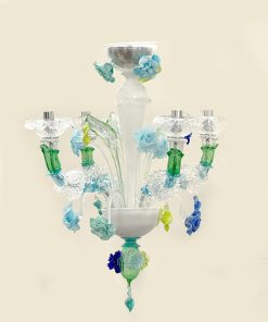 Authentic 4-Light Rezzonico Murano Glass Chandelier – Exclusive Single Piece