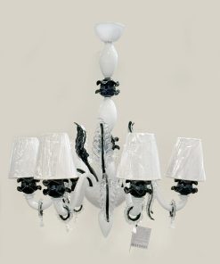 Modern 6-Light Venetian Murano Glass Chandelier – Exclusive Single Piece