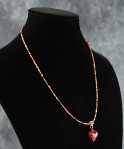Elegant Murano Glass Pearl Necklace – Artisanal Foil-Infused Venetian Statement Jewelry