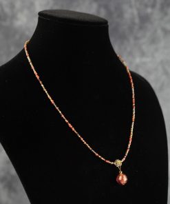 Elegant Murano Glass Pearl Necklace – Artisanal Foil-Infused Venetian Statement Jewelry