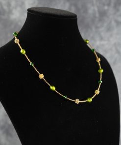 Elegant Murano Glass Pearl Necklace – Artisanal Foil-Infused Venetian Statement Jewelry