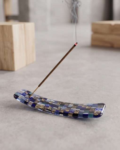 Luxury Multicolor Murano Glass Incense Burner – Handcrafted Venetian Arc Stick Holder