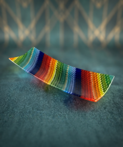 Luxury Rainbow Murano Glass Decorative Dish – Venetian Chevron Centerpiece Platter