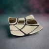 Luxury Cream & Amber Murano Glass Decorative Dish – Handcrafted Square Venetian Tray